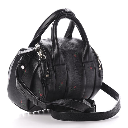 Alexander Wang Pebbled Lambskin Rose Printed Mini Rockie Black Silver Hardware 3 of 8