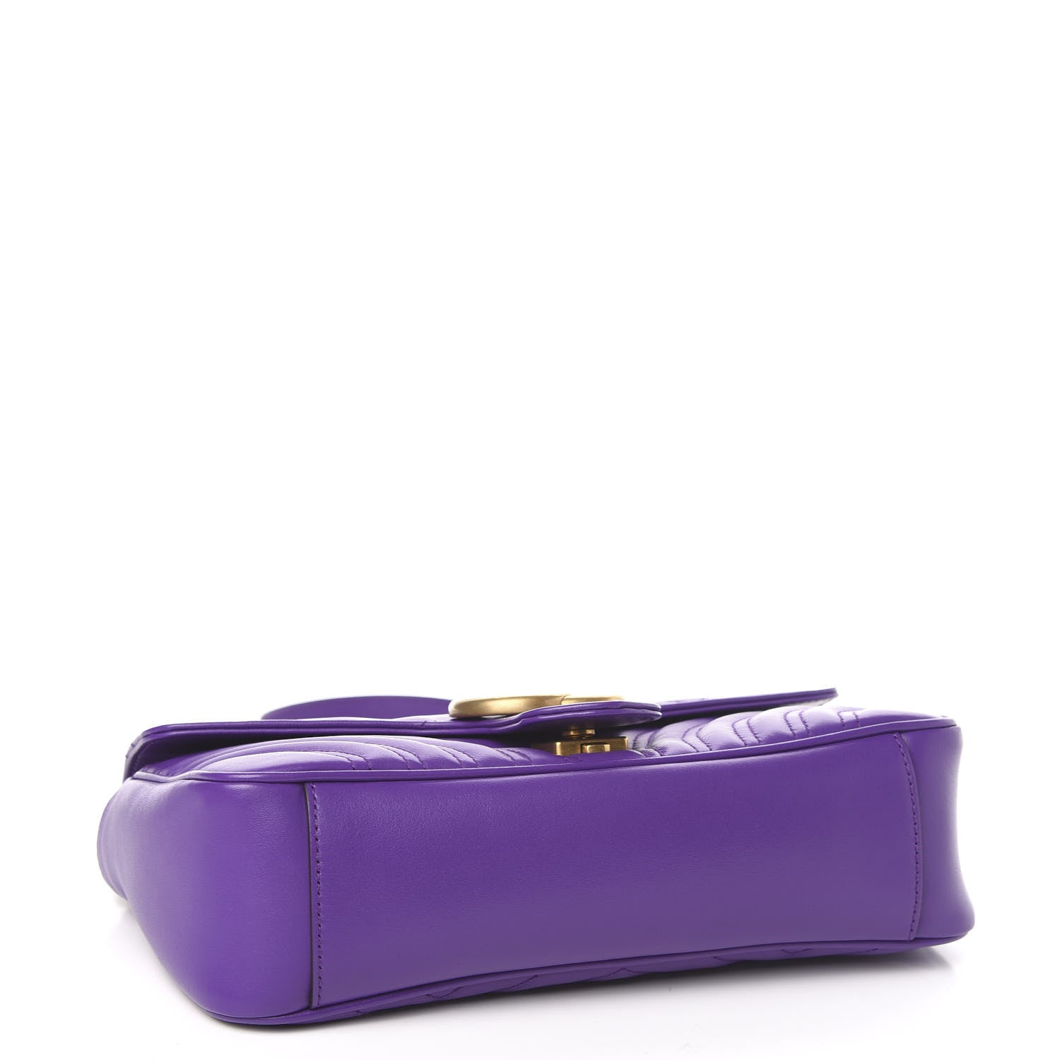 Gucci Calfskin Matelasse Small GG Marmont Shoulder Bag Shine Purple 4 of 10