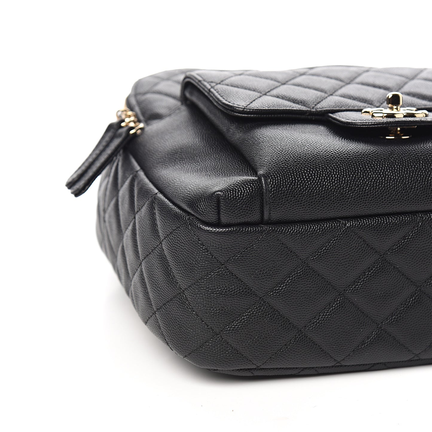 Caviar Quilted Medium Zip Around Backpack Black