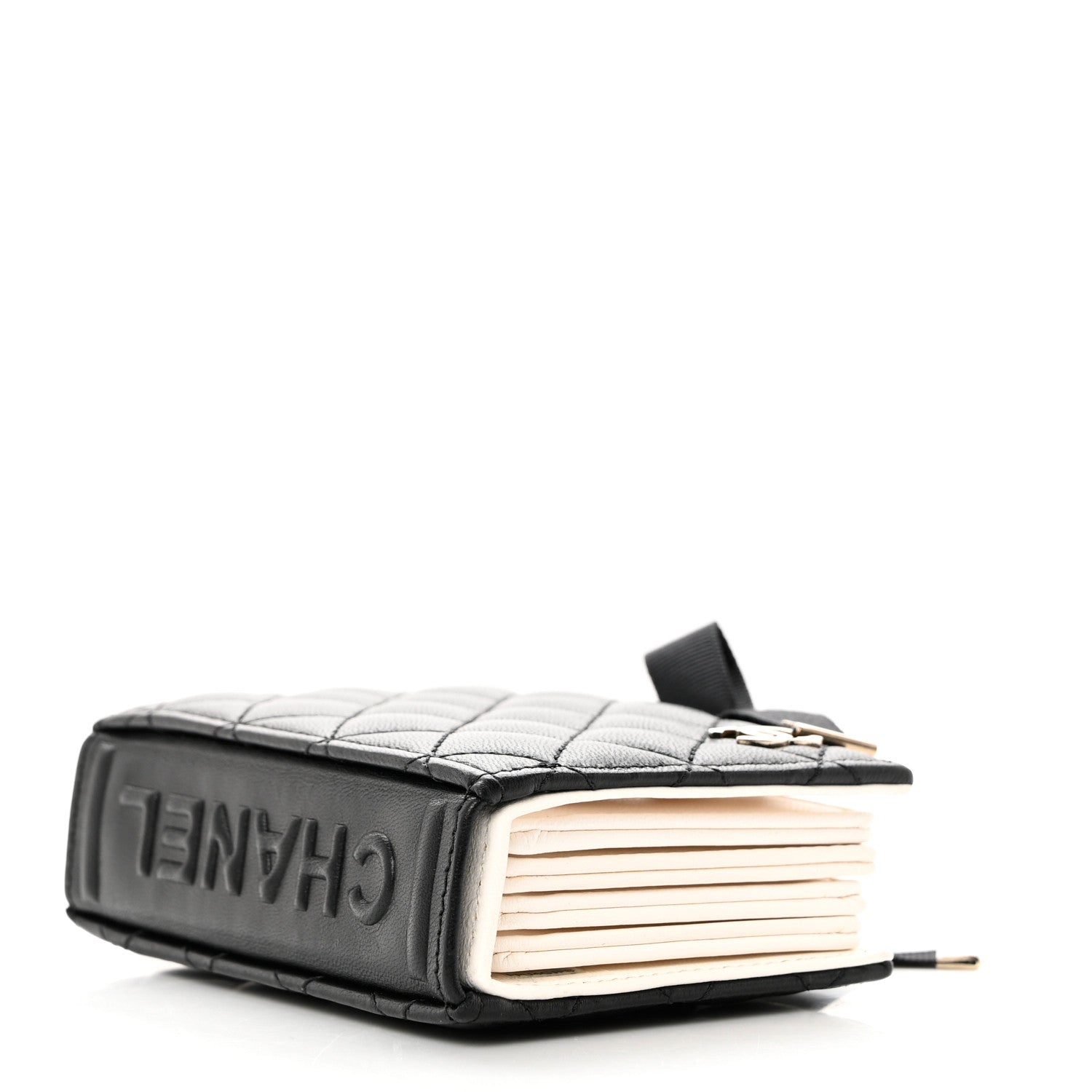 Chanel Lambskin Quilted Book Card Holder Black 4 of 8