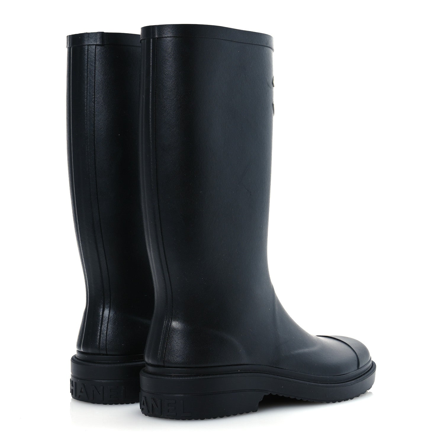 Chanel Caoutchouk CC High Boots 37 Black 5 of 11
