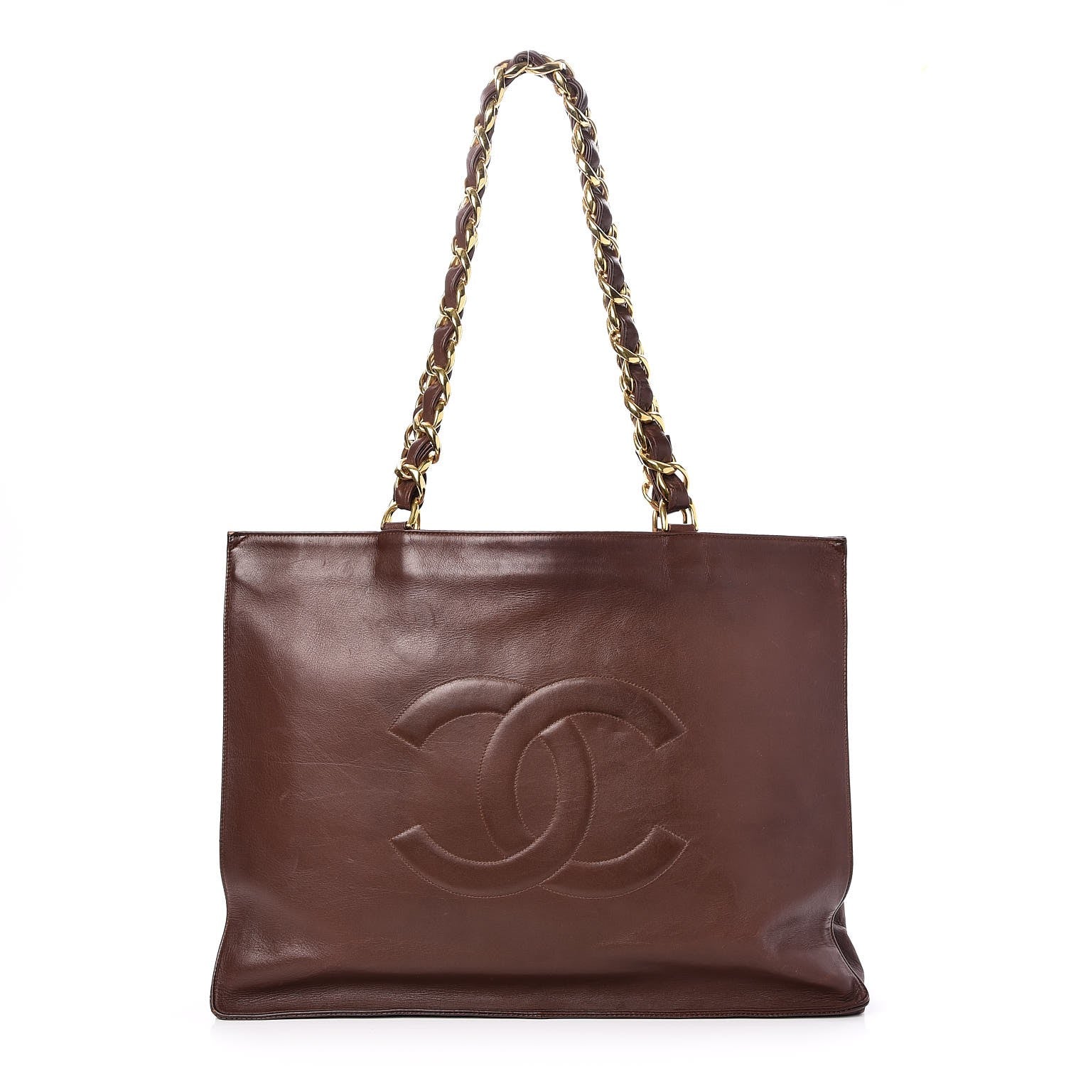 Chanel Lambskin CC Tote Brown 1 of 8
