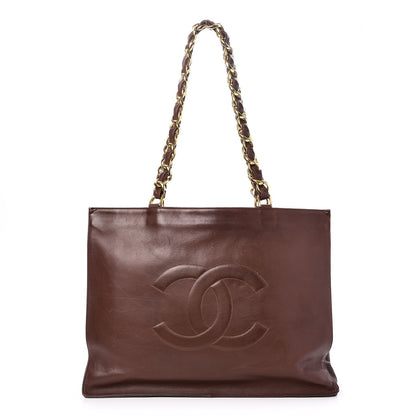 Chanel Lambskin CC Tote Brown 1 of 8