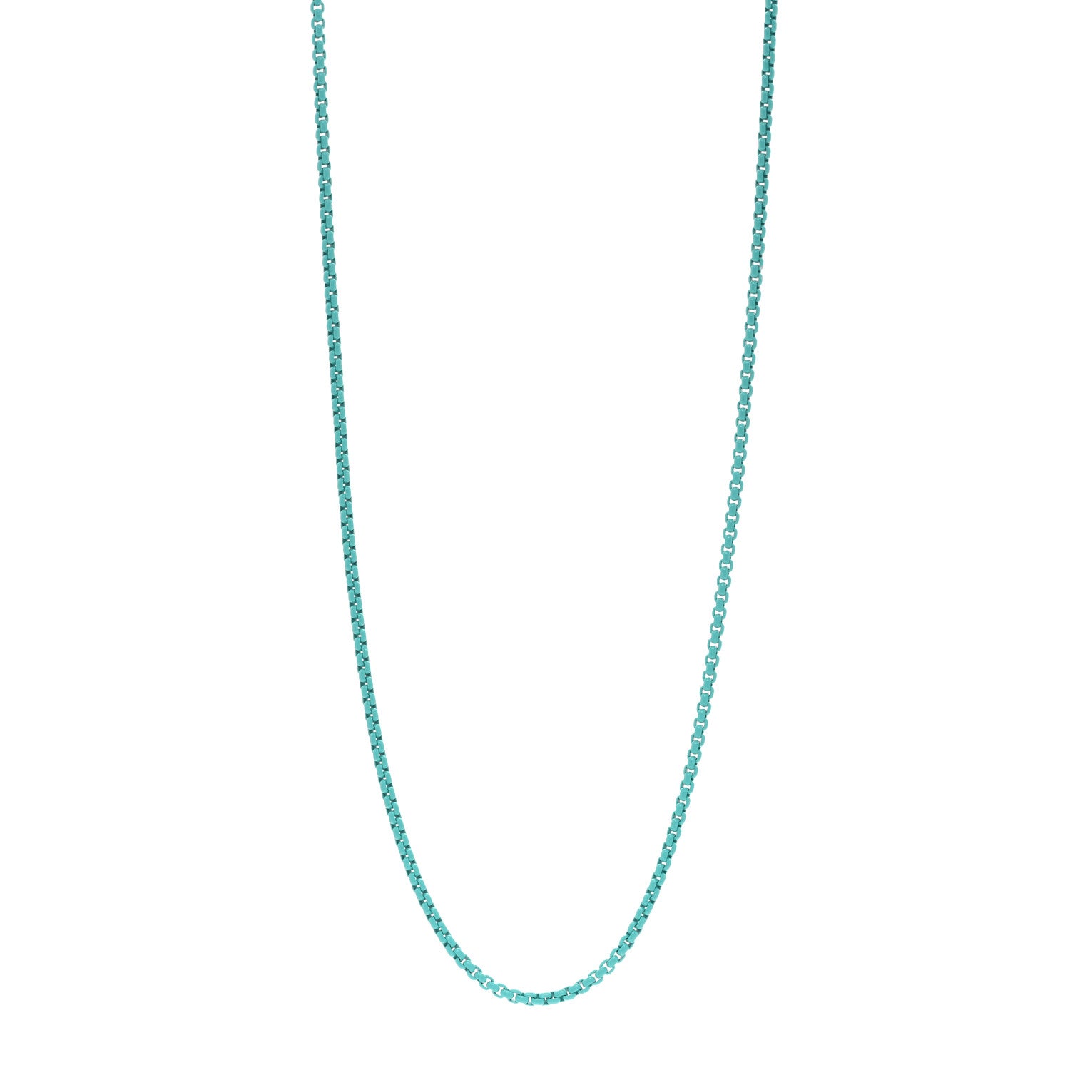 David Yurman Stainless Steel 14K Yellow Gold Acrylic Bel Aire Chain Necklace 27" Turquoise 1 of 4