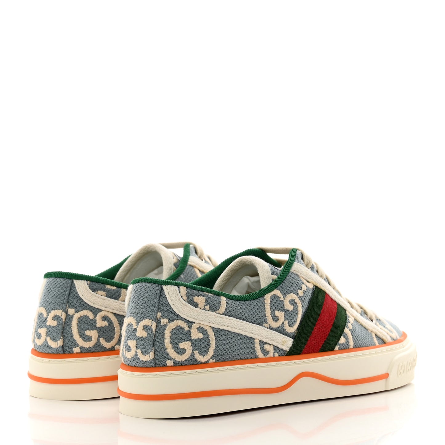 Cotton GG Monogram Web Womens 1977 Tennis Sneakers 35 Philod Ivory Mystic White