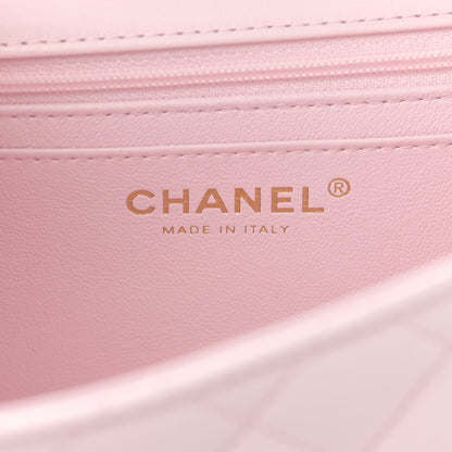 Chanel Lambskin Quilted Mini Top Handle Rectangular Flap Light Pink 6 of 10