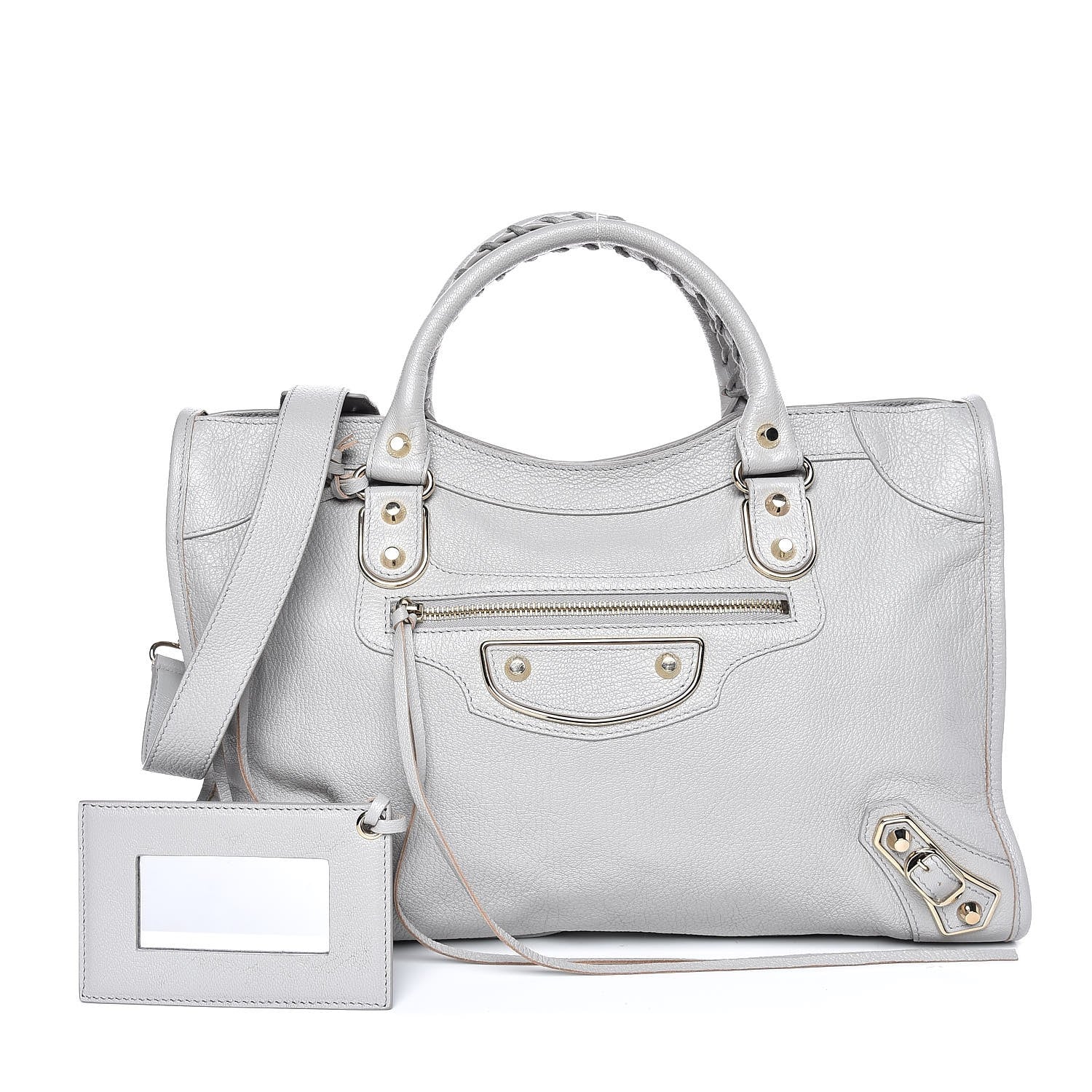 Louis Vuitton BALENCIAGA Chevre Gold Metallic Edge City Gris Perle 1 of 10