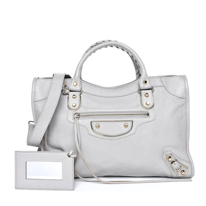 Louis Vuitton BALENCIAGA Chevre Gold Metallic Edge City Gris Perle 1 of 10