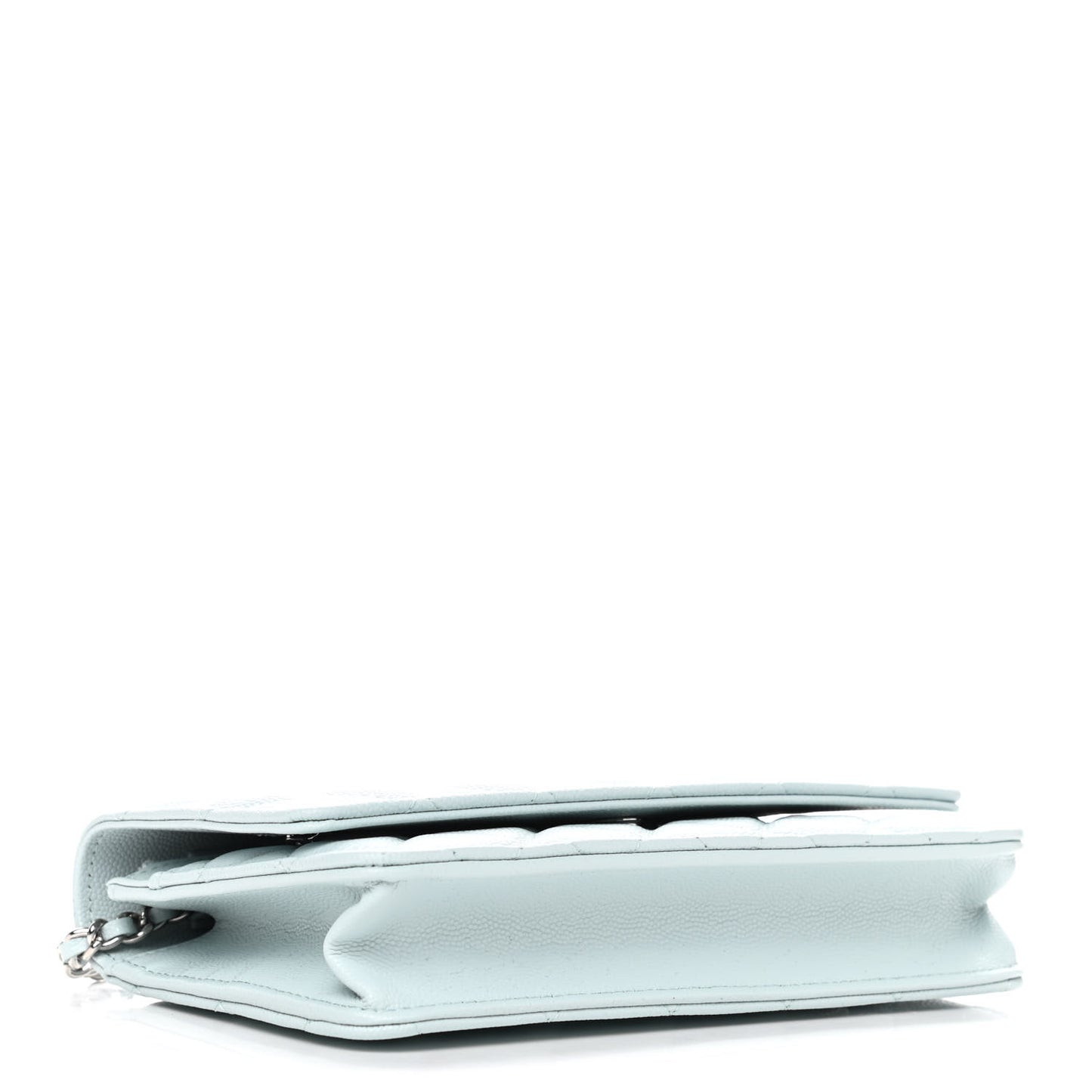 Caviar Quilted Wallet On Chain WOC Light Blue