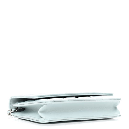 Chanel Caviar Quilted Wallet On Chain WOC Light Blue 4 of 10