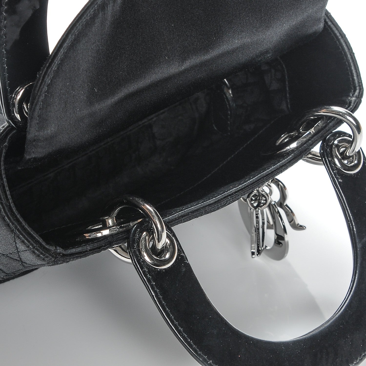 Christian Dior Satin Patent Cannage Mini Lady Dior Black 5 of 7
