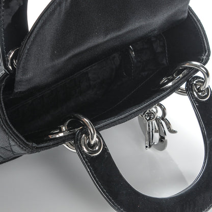 Christian Dior Satin Patent Cannage Mini Lady Dior Black 5 of 7