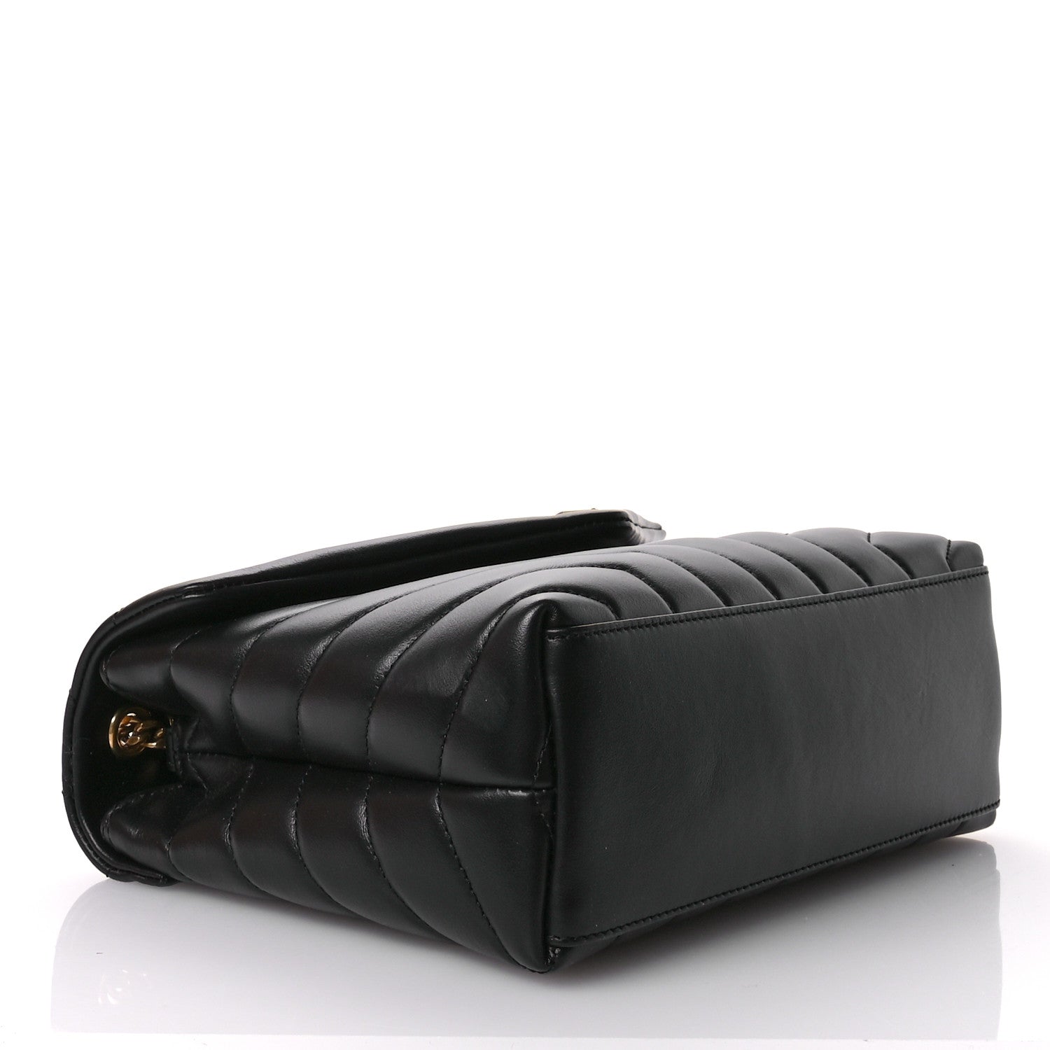 Saint Laurent Calfskin Y Quilted Monogram Small Loulou Chain Satchel Black 4 of 11