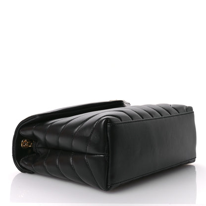 Saint Laurent Calfskin Y Quilted Monogram Small Loulou Chain Satchel Black 4 of 11