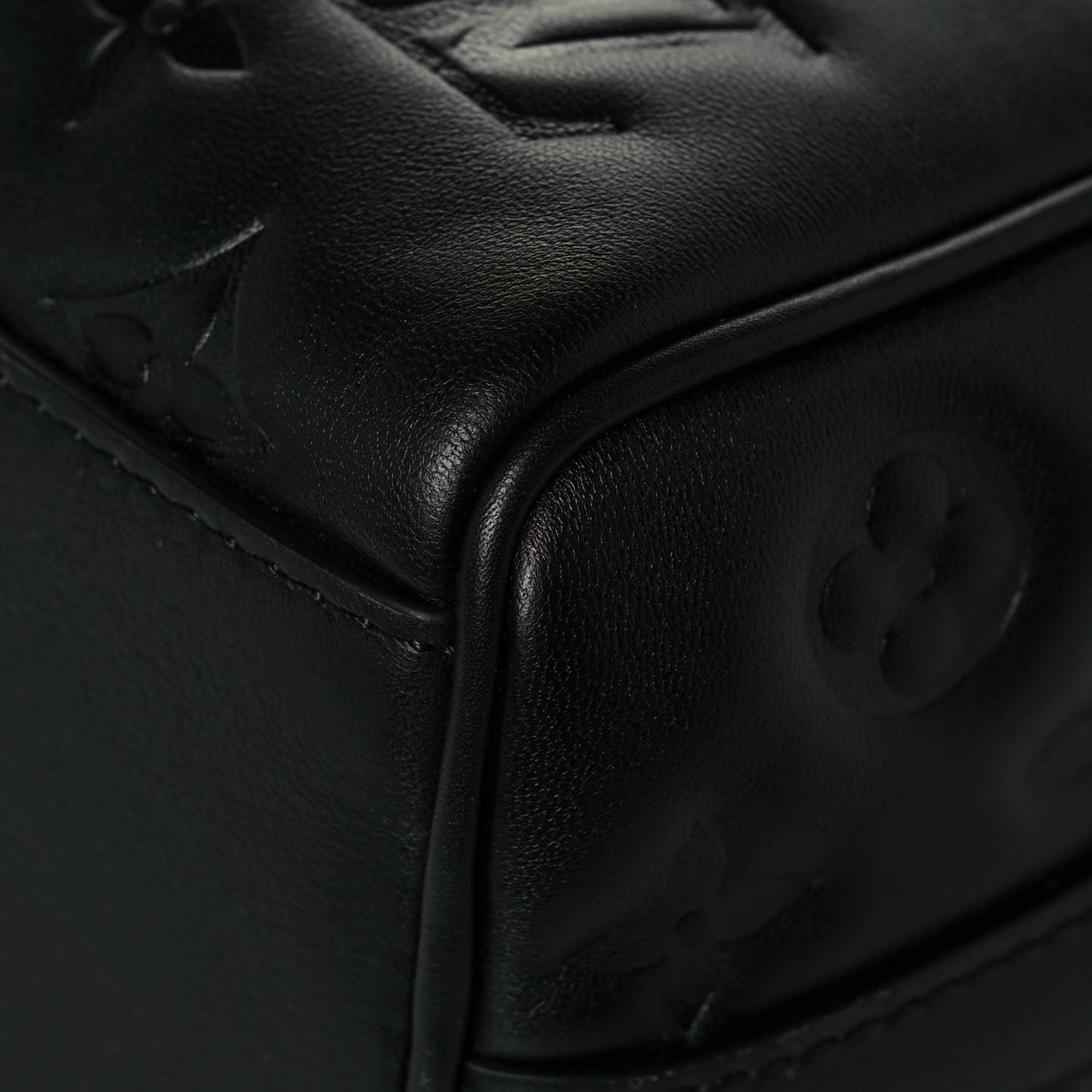 Lambskin Embossed Monogram Speedy 22 Bandouliere Black