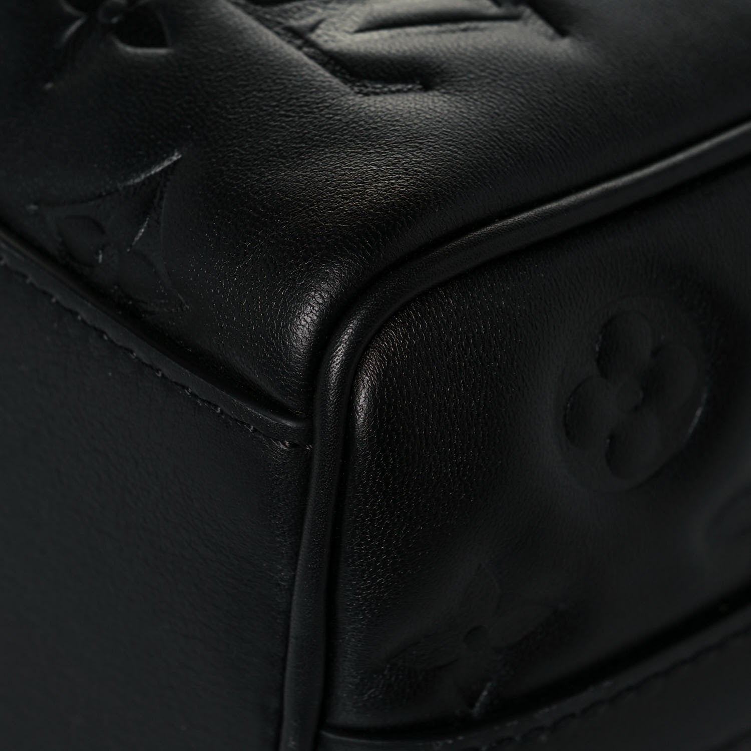 Louis Vuitton Lambskin Embossed Monogram Speedy 22 Bandouliere Black 9 of 13