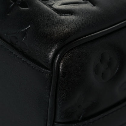 Louis Vuitton Lambskin Embossed Monogram Speedy 22 Bandouliere Black 9 of 13