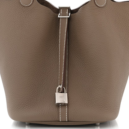 Hermes Taurillon Clemence Picotin Lock 22 MM Etoupe 8 of 11