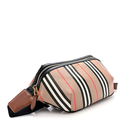 Burberry E-Canvas Icon Stripe Sonny Bum Bag Archive Beige 4 of 9