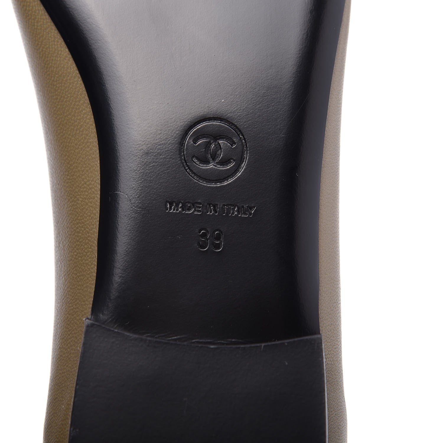 Chanel Lambskin Cap Toe CC Ballerina Flats 39 Brown 6 of 9