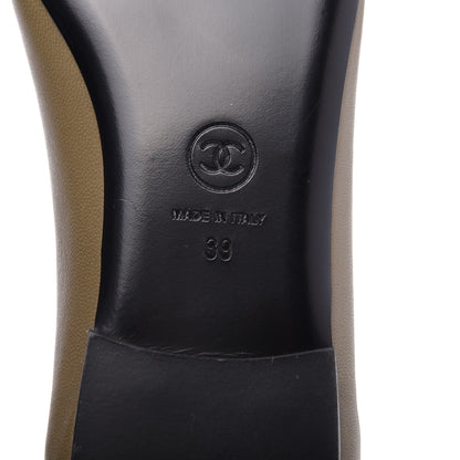 Chanel Lambskin Cap Toe CC Ballerina Flats 39 Brown 6 of 9