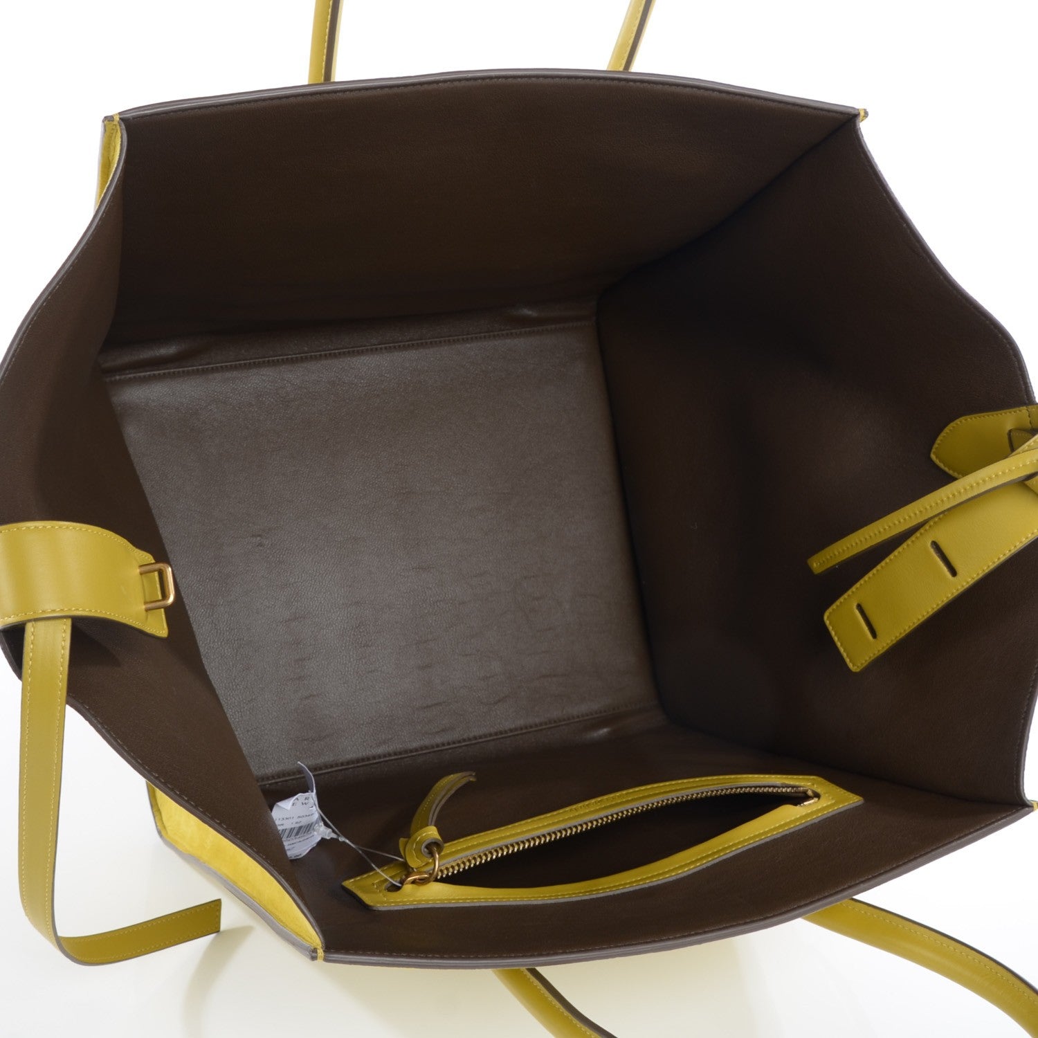 Celine Nubuck Medium Phantom Luggage Chartreuse 5 of 7