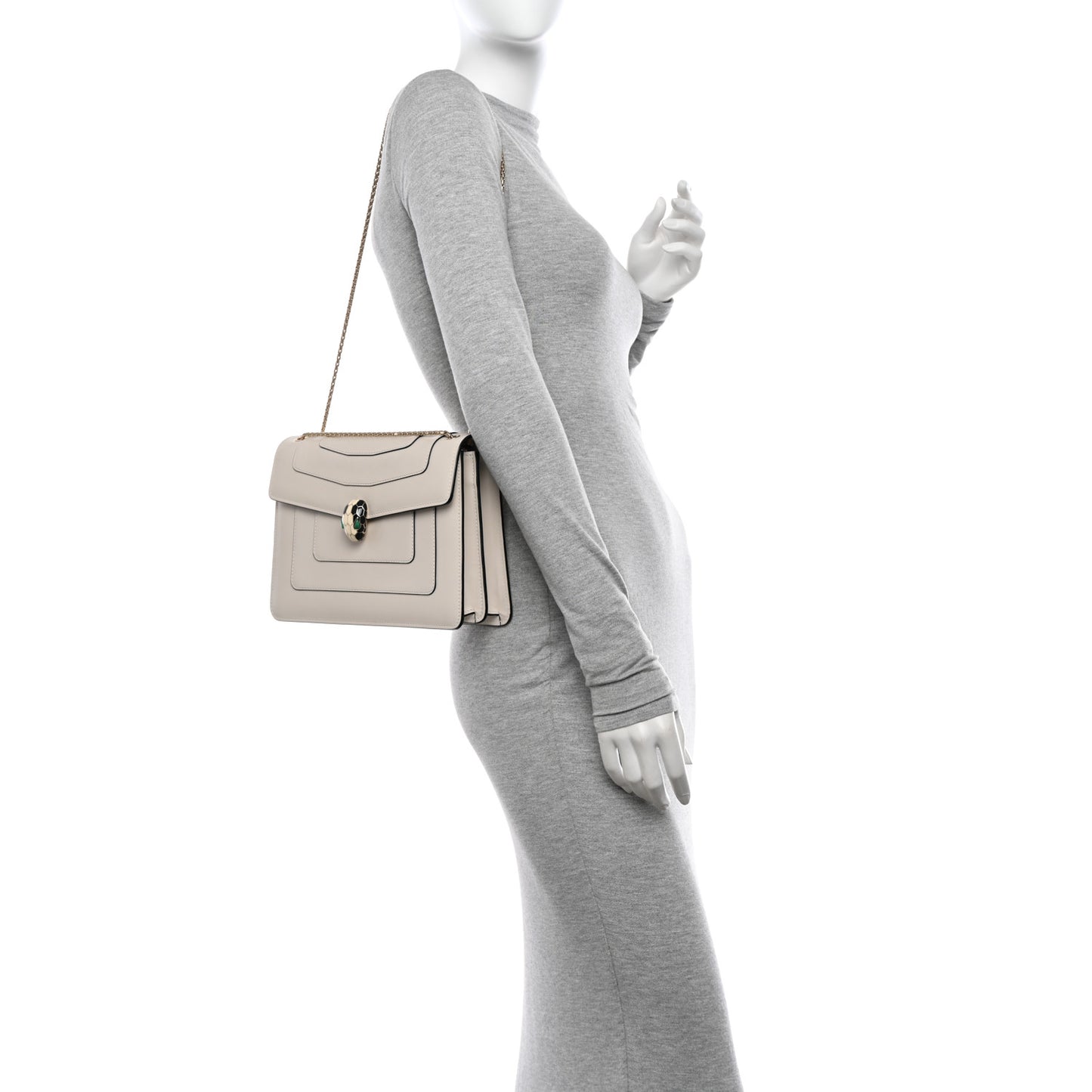 Calfskin Serpenti Forever Crossbody Bag White Agate
