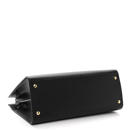 Burberry Grainy Calfskin Medium Title Bag Black 4 of 10