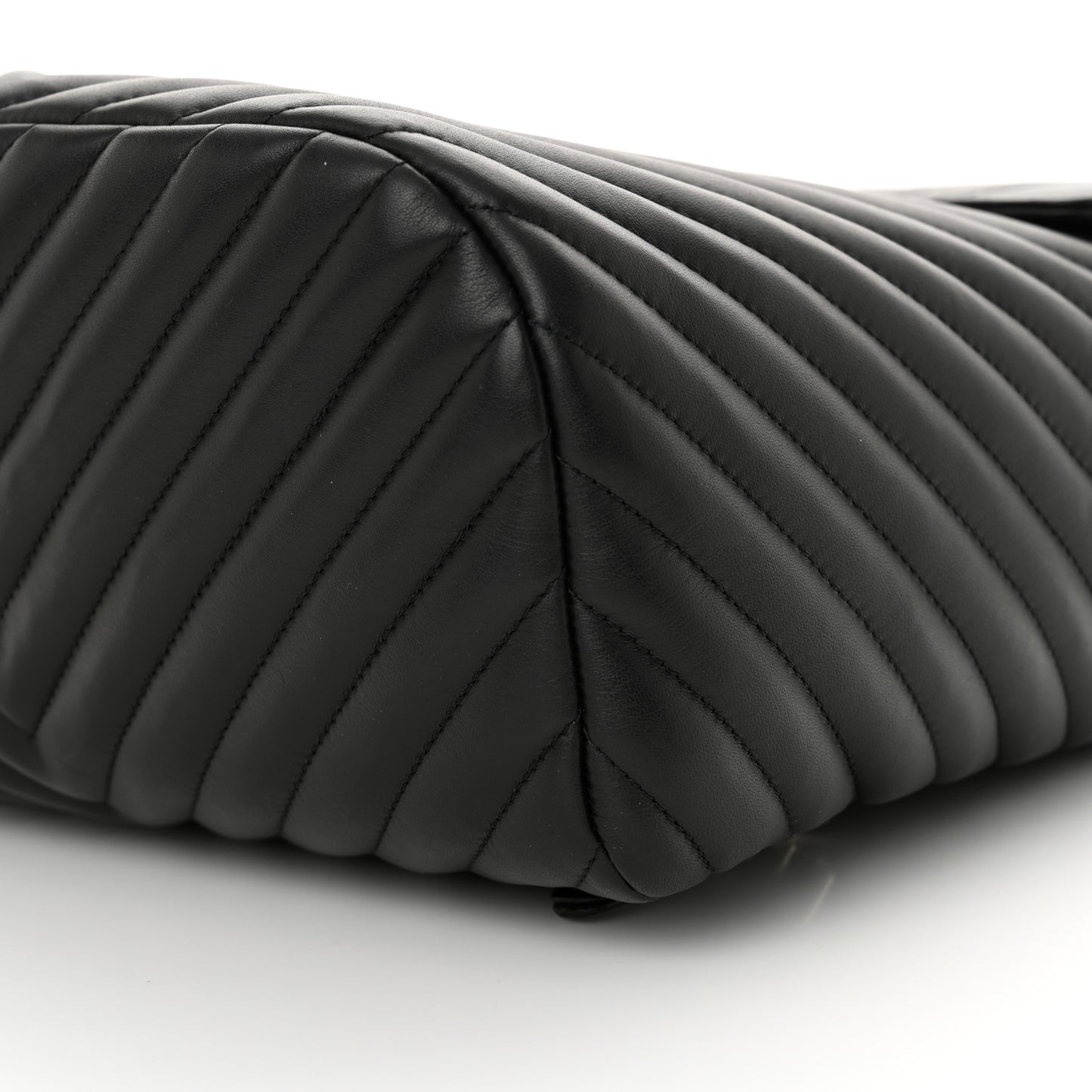 Calfskin Chevron Quilted Large Urban Spirit Backpack Black