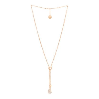 Hermes 18K Rose Gold Diamond PM Kelly Clochette Necklace 3 of 4