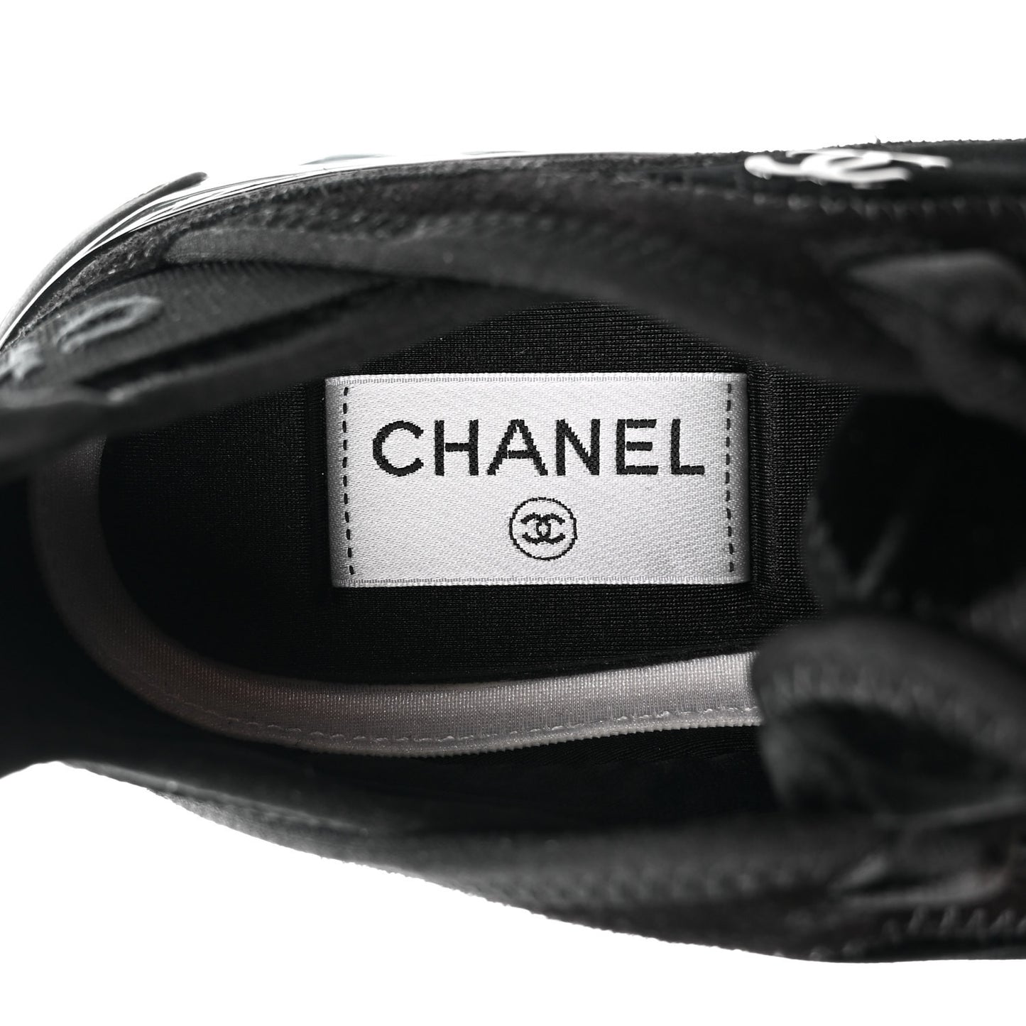 Suede Calfskin Velvet Grosgrain CC Sneakers 35.5 Black