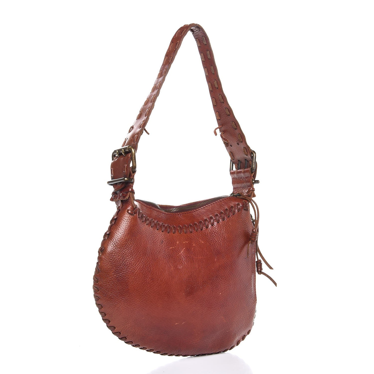 Fendi Calfskin Embossed Metal Oyster Brown 3 of 13