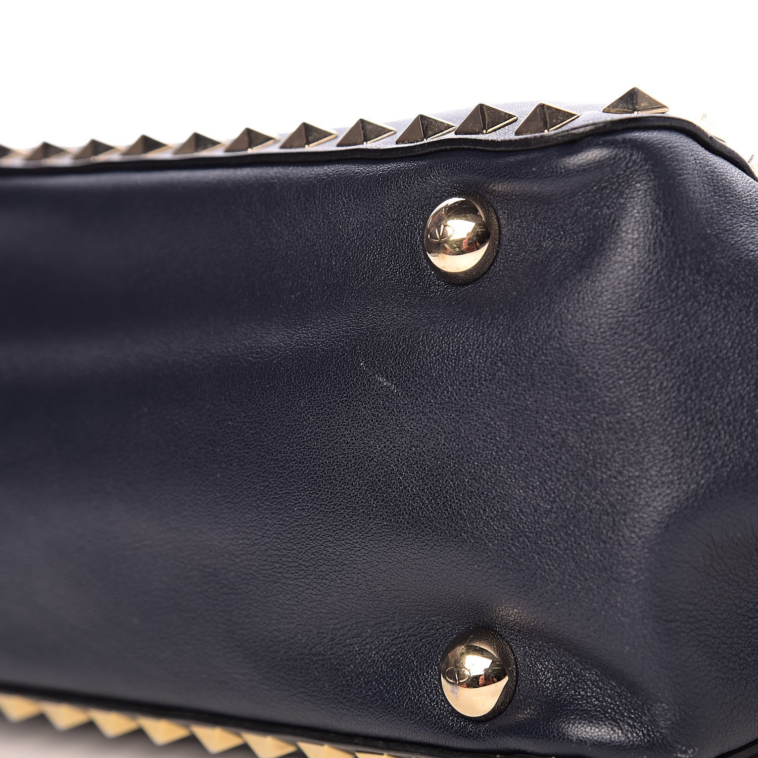 Valentino Garavani Vitello Small Rockstud Tote Marine 13 of 15