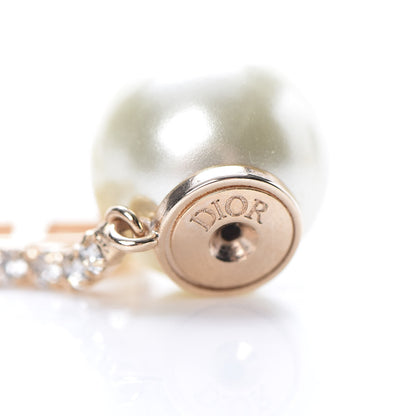 Christian Dior Pearl Crystal Tribales Dangle Chain Earrings Gold 4 of 5