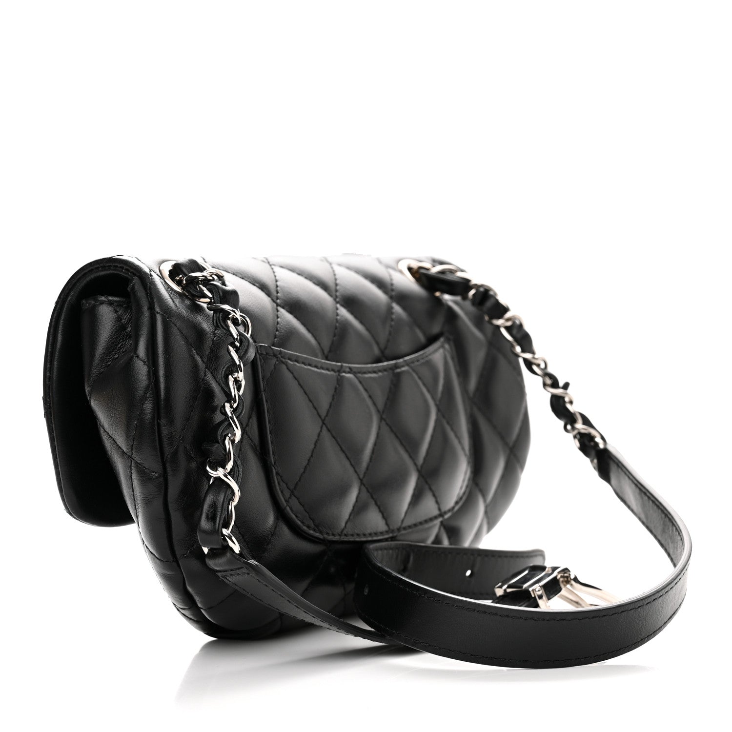 Chanel Calfskin Quilted CC Uniform Flap Belt Bag Black 3 of 12