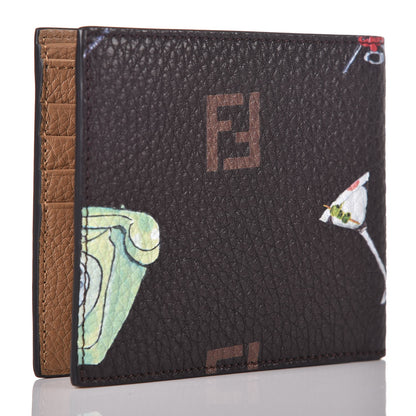 Fendi Calfskin Romano St. Oggetti Bi-Fold Wallet Marrone Sand 3 of 8