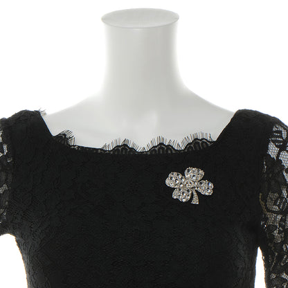 Chanel Crystal CC 4 Leaf Clover Brooch Silver 2 of 4