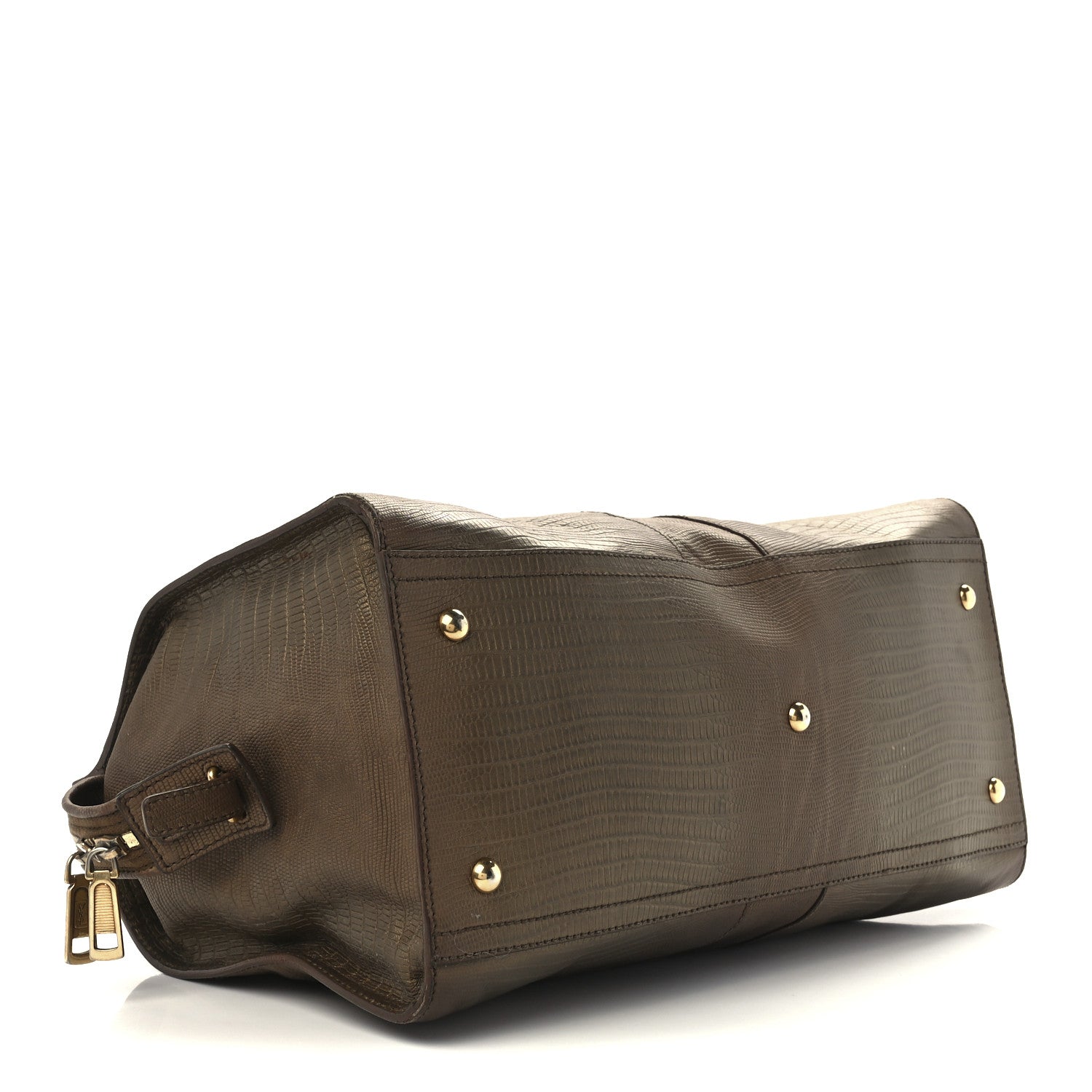 Saint Laurent Lizard Calfskin Embossed Medium Cabas ChYc Brown 3 of 11