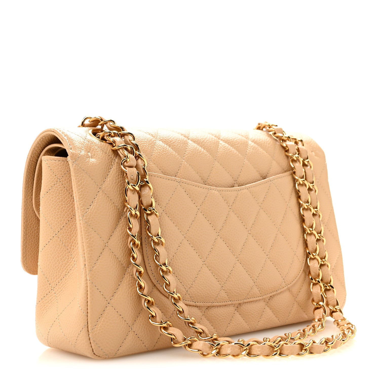 Chanel Caviar Quilted Medium Double Flap Beige 3 of 12