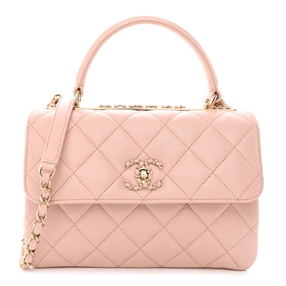 Chanel Lambskin Quilted Small Trendy Chain CC Flap Dual Handle Bag Light Pink 1 of 15
