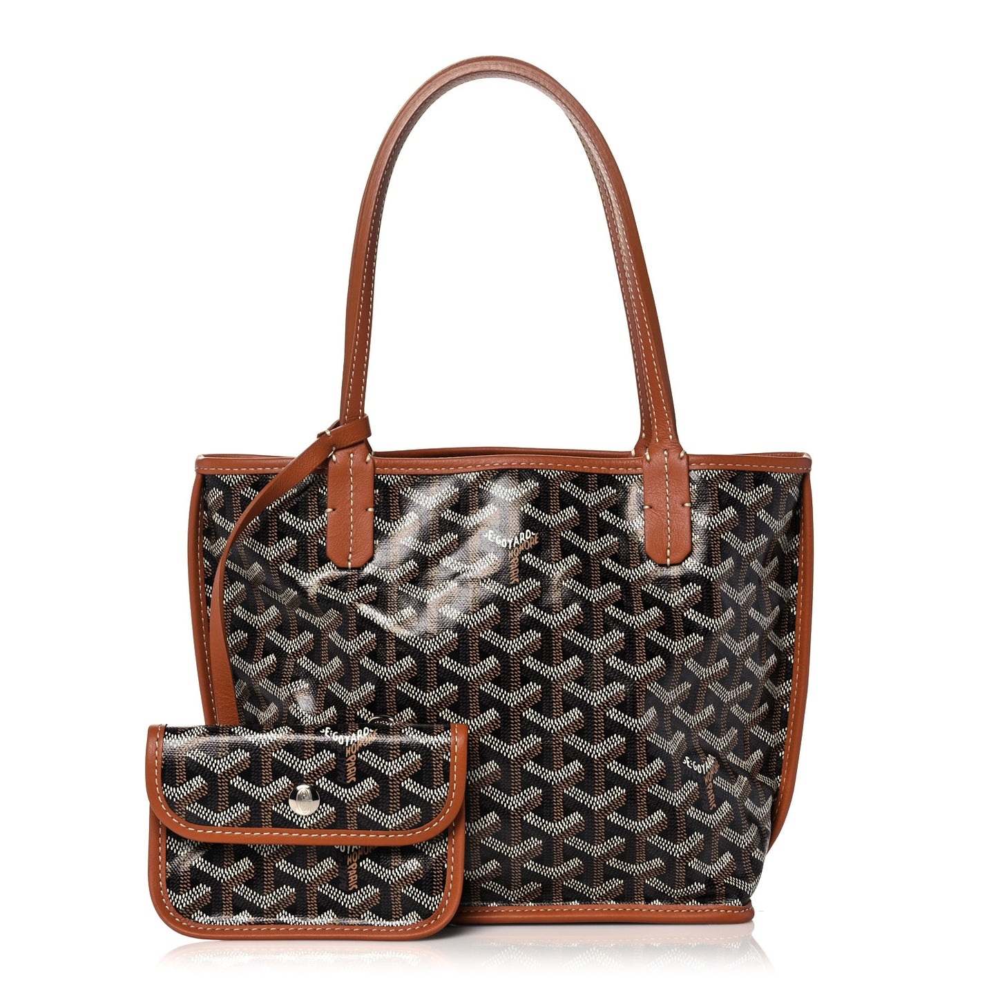 Goyardine Reversible Mini Anjou Black Gold