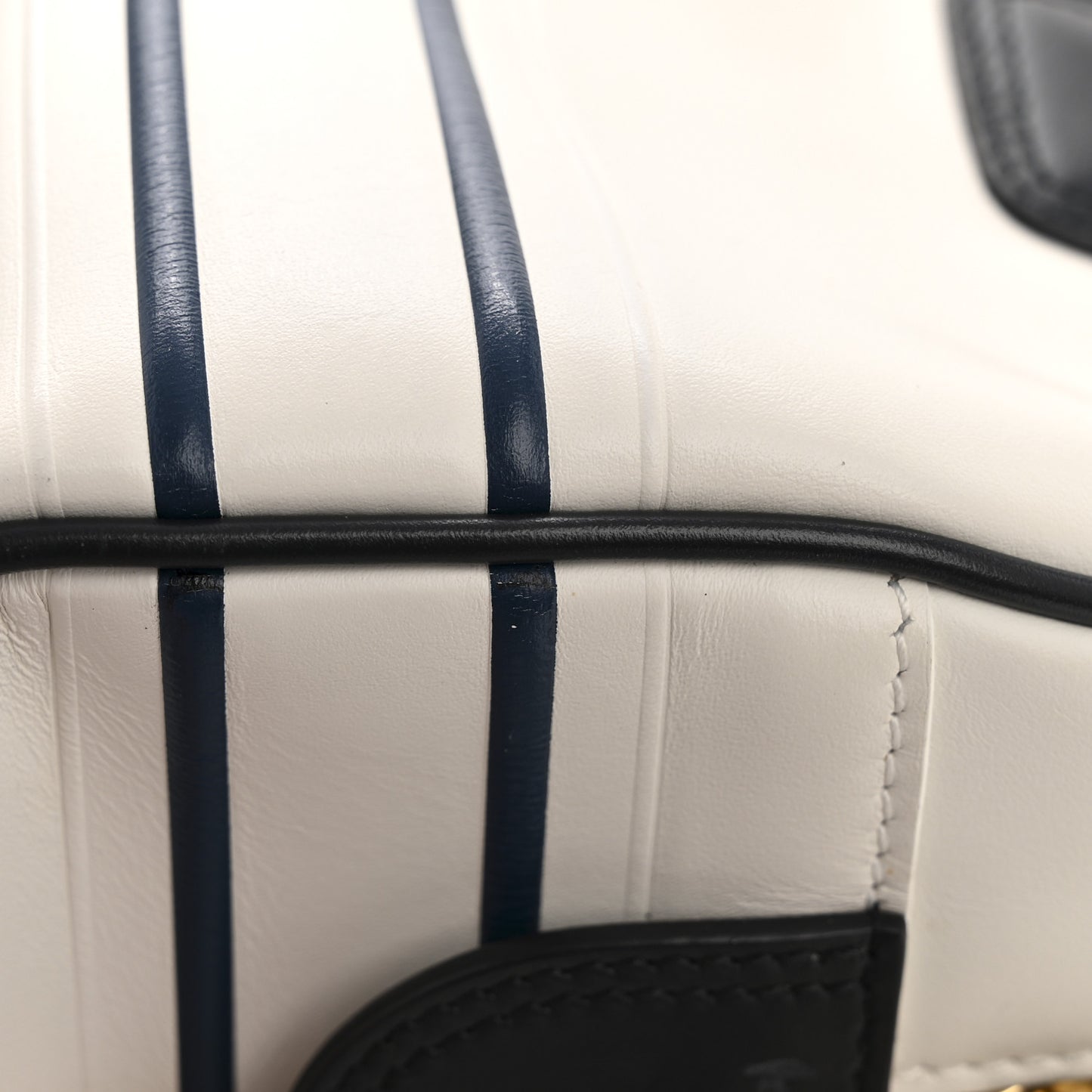 Calfskin Small Dior Vibe Zip Bowling Bag White