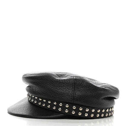 Gucci Calfskin Studded Cellarius Hat M Black 4 of 8