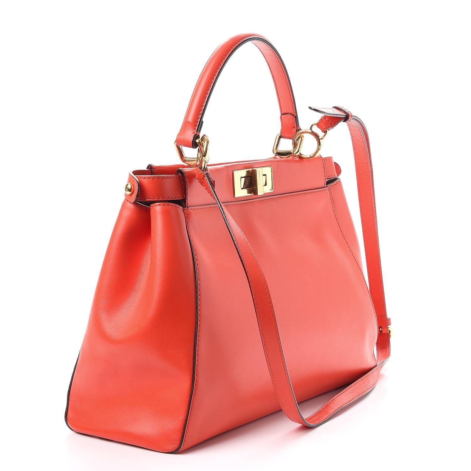 Fendi Vitello Morgan Fabric Jacquard Pequin Medium Peekaboo Iconic Satchel Papavero Tobacco Black 4 of 16