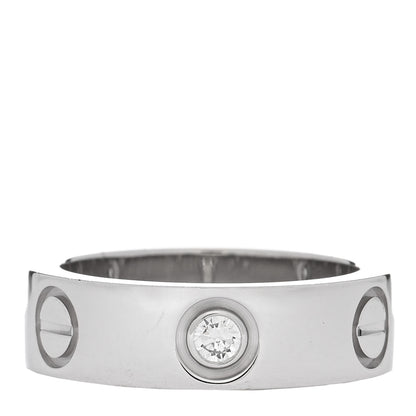 Cartier 18K White Gold 3 Diamond 5.5mm LOVE Ring 48 4.5 1 of 5