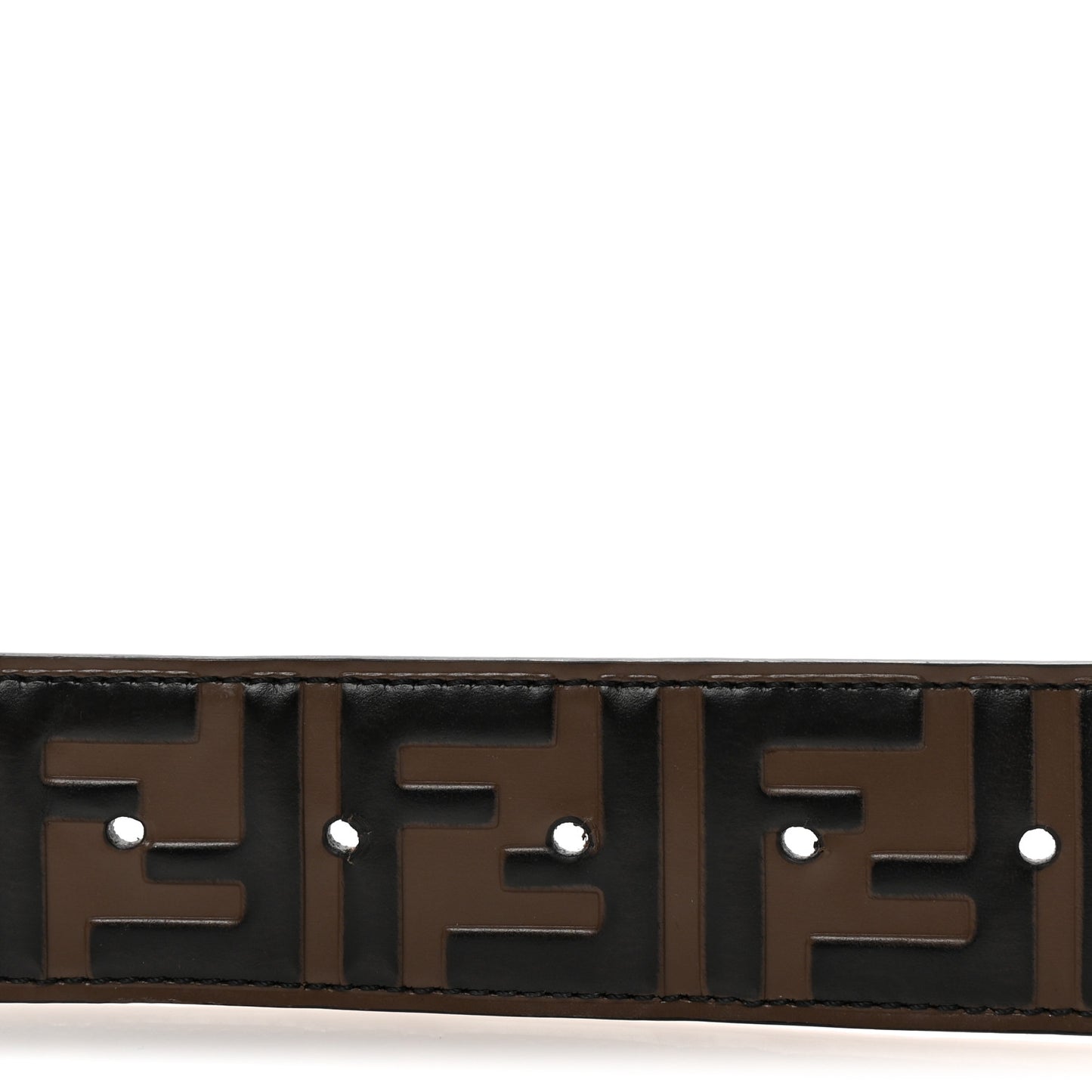 Vitello F is Fendi Bi-Color FF 1974 Embossed 85 34 Belt Maya Black