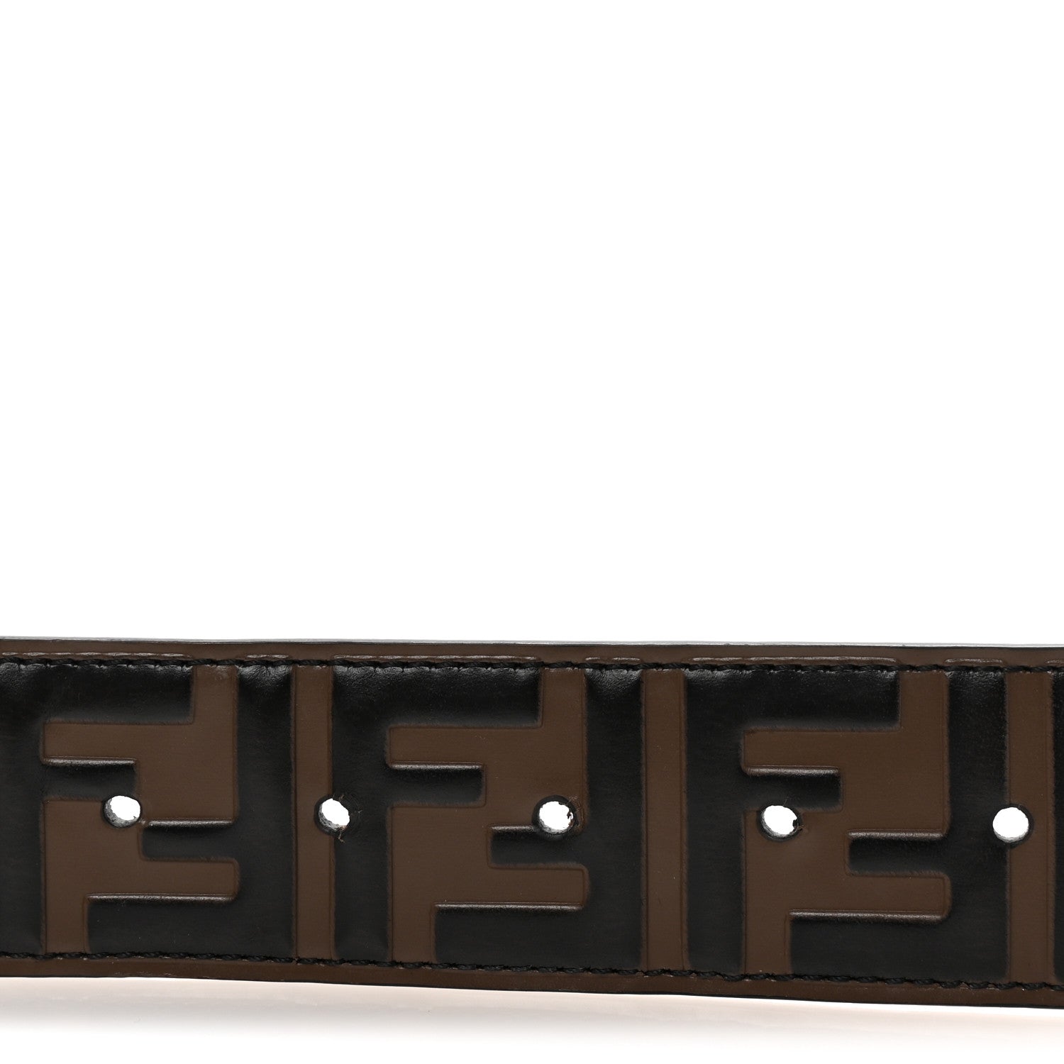 Fendi Vitello F is Fendi Bi-Color FF 1974 Embossed 85 34 Belt Maya Black 3 of 6