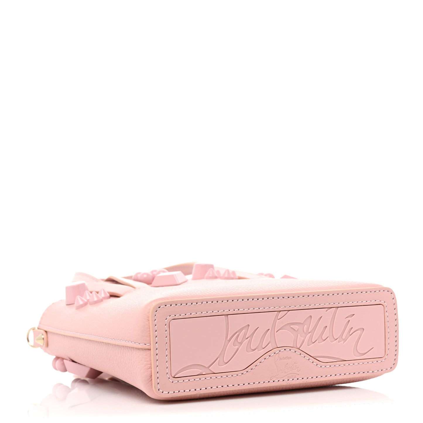 Calfskin Empire Spike Studded Mini North South Cabata Tote Rosy