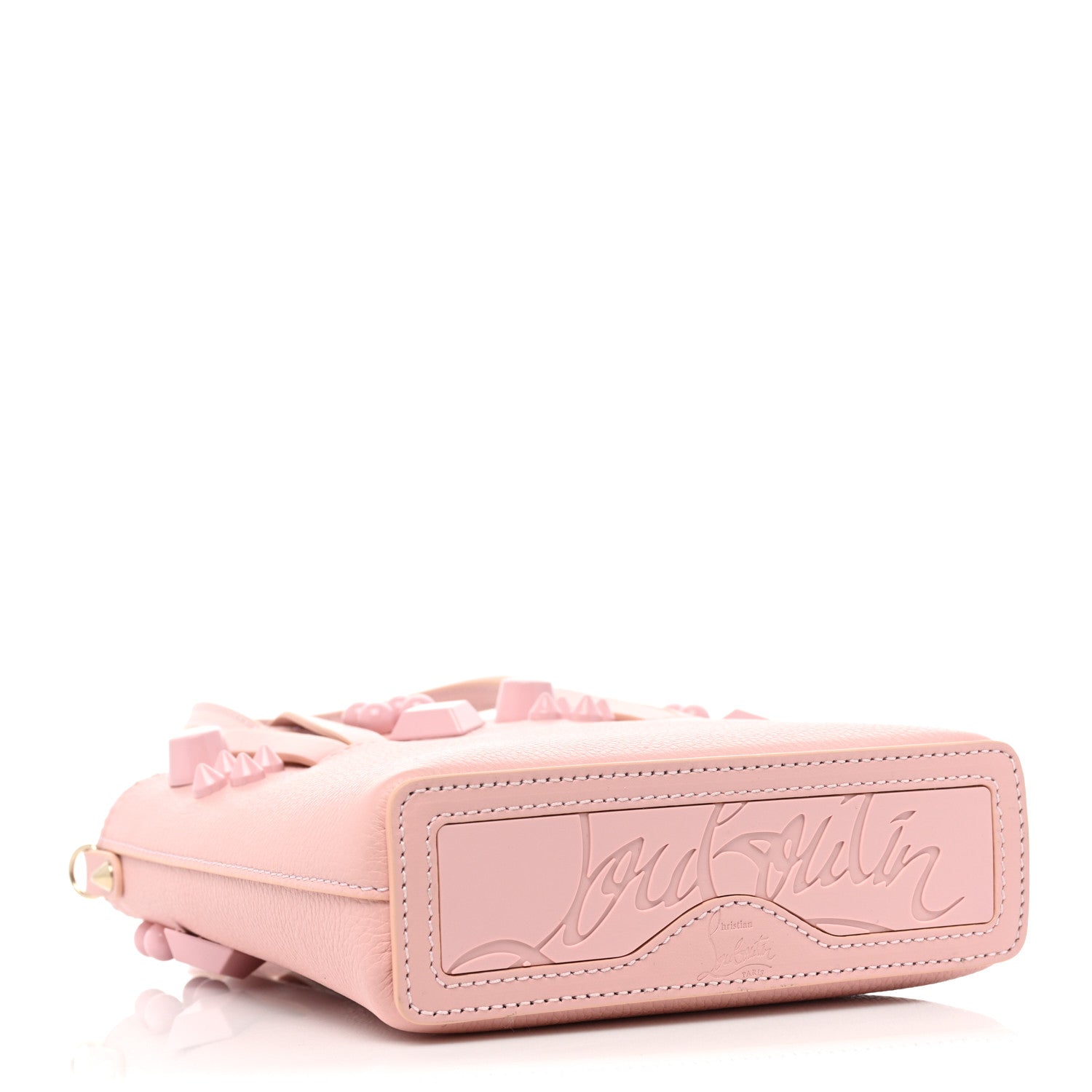 Christian Louboutin Calfskin Empire Spike Studded Mini North South Cabata Tote Rosy 3 of 8