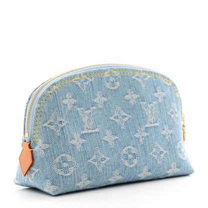 Louis Vuitton Denim Monogram Pochette Cosmetique PM Sky Blue 3 of 6